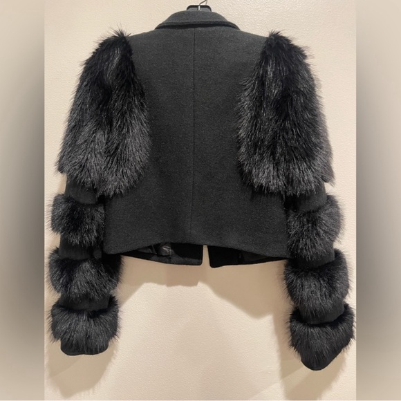 Storets Black Sabrinn Faux Fur
Sleeve Jacket. - Picture 2 of 7